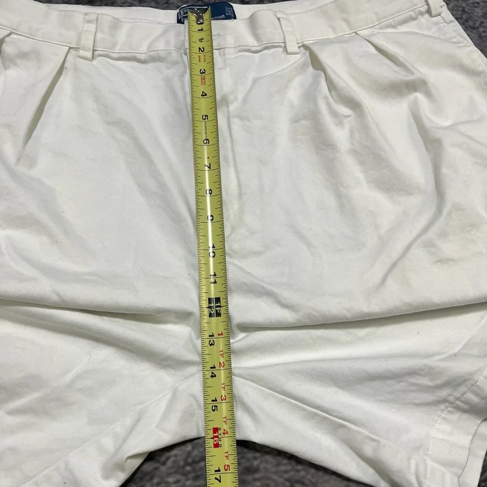 Vintage Polo‎ Ralph Lauren Tyler Shorts Mens 42 White  Big Chino Plated Classic